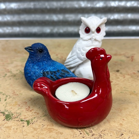 Three birds for the Collectors Blue Jay, Owl and Rooster candle holder - Picture 1 of 7